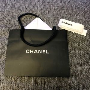 Authentic Chanel Gift Bag + Ribbon + Tissue Paper
